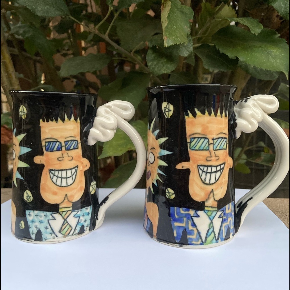 Tom Edwards Pottery Coffee Mug / Cup Wally Series Humor COOL PEOPLE CLUB 10oz.